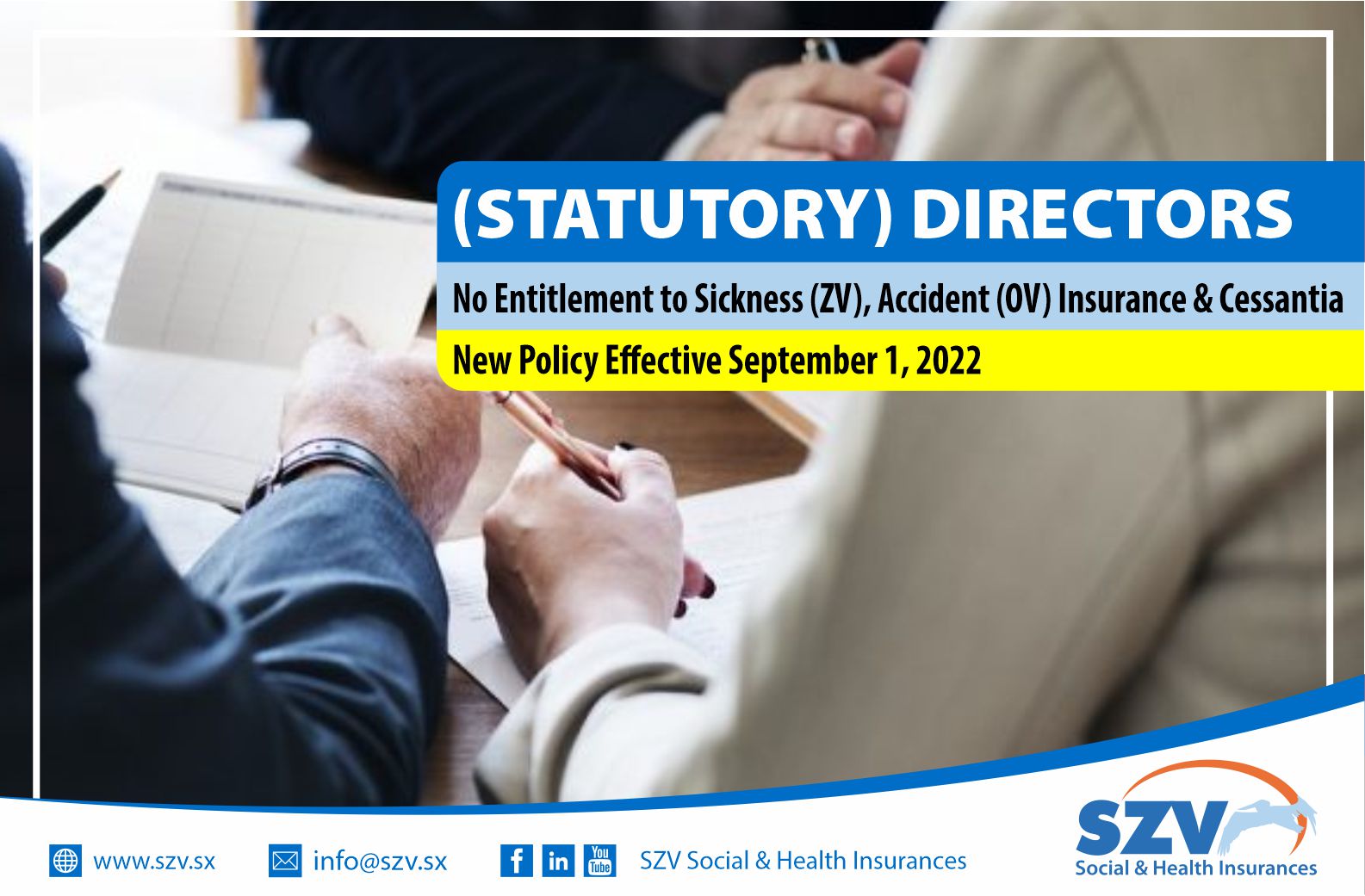 New Policy: (Statutory) Director entitlement to ZV, OV & Cessantia